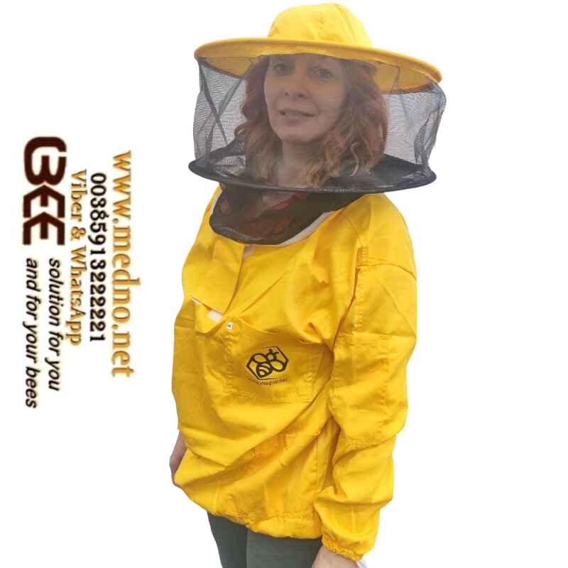 Jakna/bluza pčelarska pamuk medno bez zipera žuta