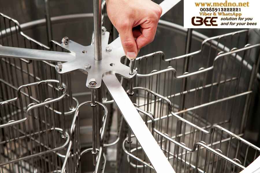 Vrcaljka kasetna ,6 okvira Langstroth 24 cm, automatska , samo okretna sa inox košem , 0,18 Kw AC Motor, automatski kontroler , mjerač vremena i memorija brzine–BA556-OMY-304 - 5