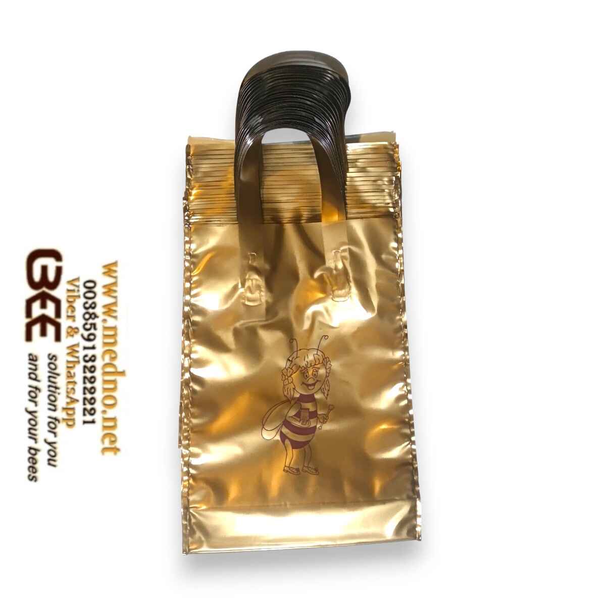 Vrečice ukrasne za med od 1 kg - zlatna