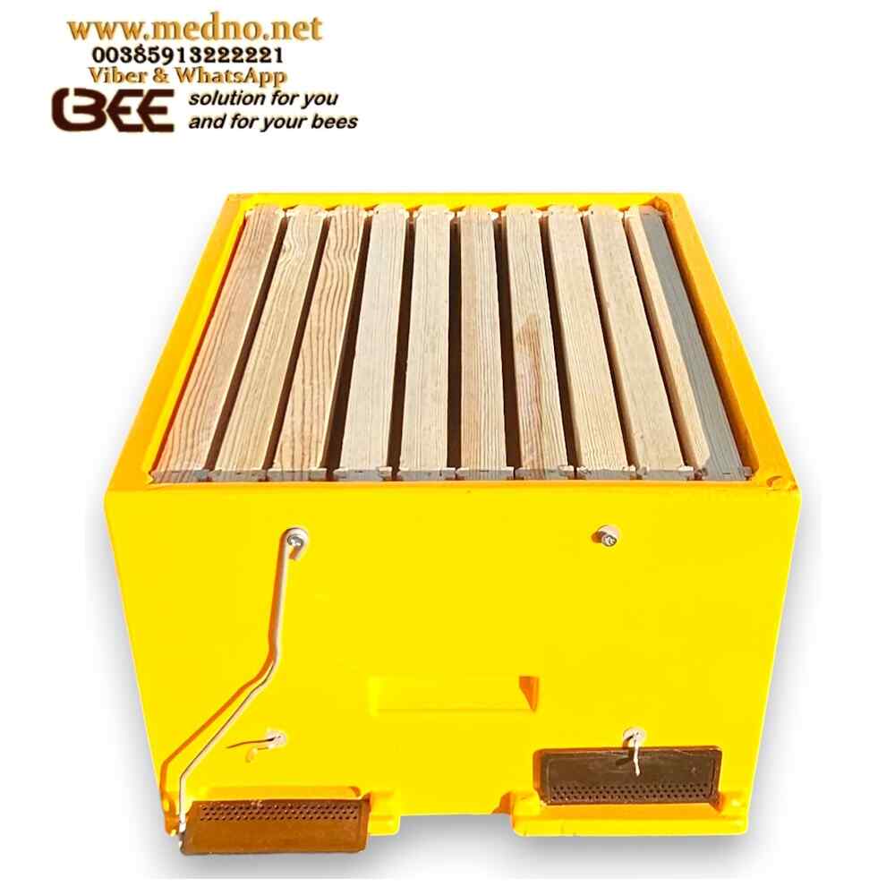 Langstroth Bee hive with bottom and feeder frames roof 3 logo
